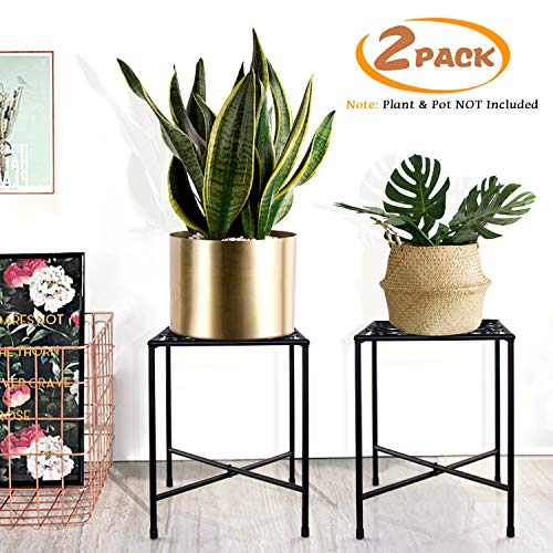 Metal Plant Stand, KABB Iron Art Flower Pot Holder, Modern Metal Display Potted Rack,Rustproof Flower Pot Stand | Decorative Plant Holder for Home, Garden, Patio, Plant Lovers, Housewarming (2 Pack) - Thumbnail 7