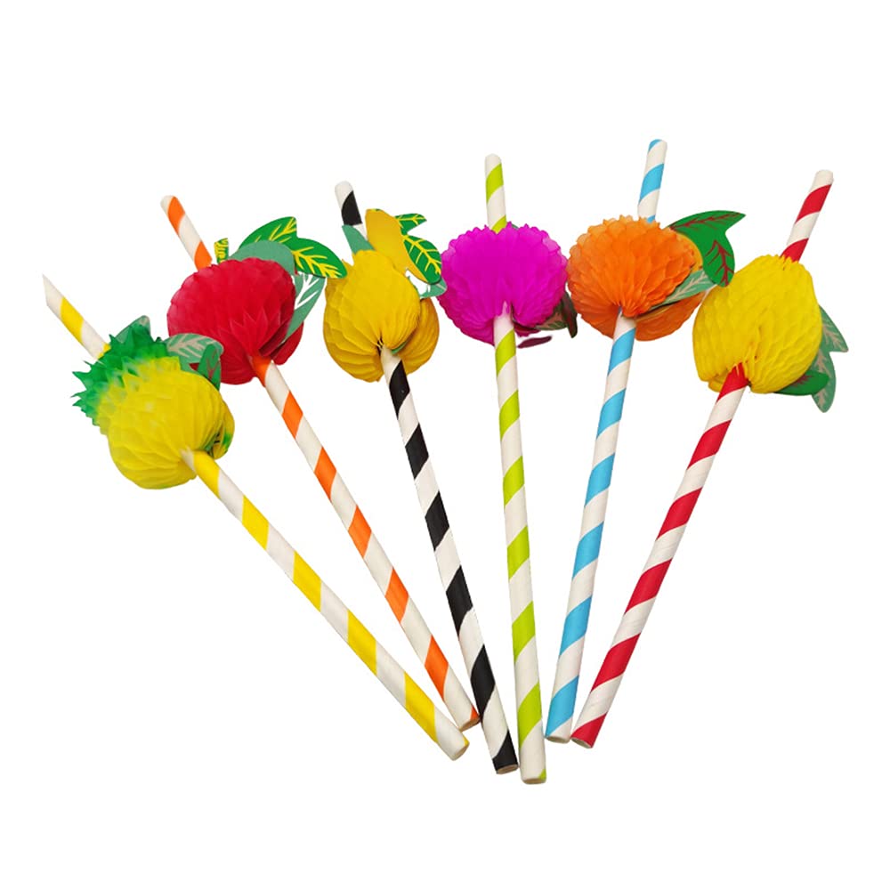 Cocktail Straws, 3D Paper Straws, Pack of 50 Colourful Drinking Straws Paper for Party Supplies, Birthdays, Wedding, Bridal, Baby Shower Decorations and Holiday Parties