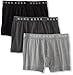 BOSS HUGO BOSS Men's Cotton 3 Pack Boxer Brief, Charcoal/Black/Light Grey, Medium
