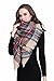 Buttons and Pleats Women Plaid Blanket Shawl Scarf for Fashion Wear & Winter