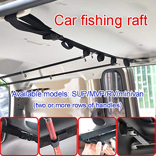 Sizet VRC Vehicle Rod Carrier, 1 Pair/Piece Car Mounted Rod Carry Fishing Rod Saver Vehicle Rod Carrier Band Rod Holder Belt