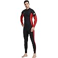 Hevto Men Wetsuits 3/2mm Neoprene Wet Suit Back Front Zip in Cold Water for Surfing Swimming Diving