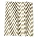 Tenflyer Pack of 25 Golden Striped Drinking Paper Straws for Wedding Birthday Party
