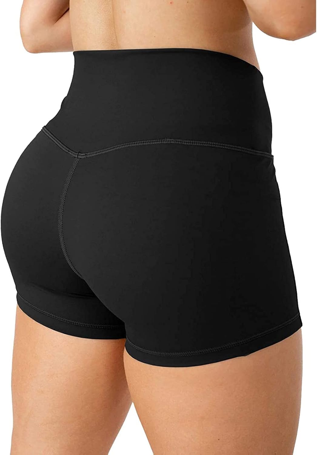 Women's High Waisted Biker Shorts Cross Waist Workout Yoga Shorts Running Leggings with/no Pocket: Clothing