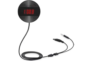 SoundBot SB361 FM Radio Wireless Car Kit Universal Receiver Transmitter Accessory Full Spectrum HD Music Streaming Hands Free Talking LED Display Voice Command Built-in Mic USB ChargerSB361-BLK/BLK