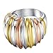 VNOX Vintage Stainless Steel Multi-Color Big Head Ring,Gold Plated,Rose Gold Plated,22mm Width,Size 6 to 9