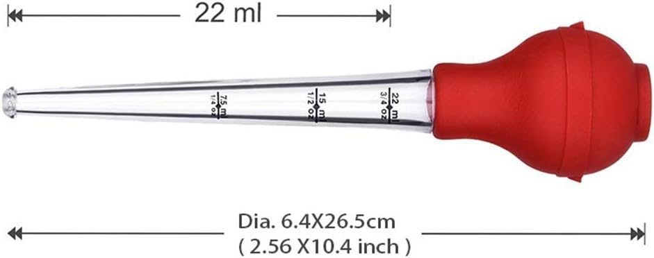 Turkey Baster Kit Marinade Injector Food Syringe Meat Syringe Commerical Grade Quality FDA Rubber Bulb Including Marinade Injector Needle and Brush for Turkey Beef Steak BBQ (Red - Image 3