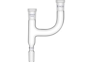 Labasics Borosilicate Glass Distillation Adapter, 3 Way Claisen Distilling Adapter with 14/20 Joints Chemistry Apparatus Lab 