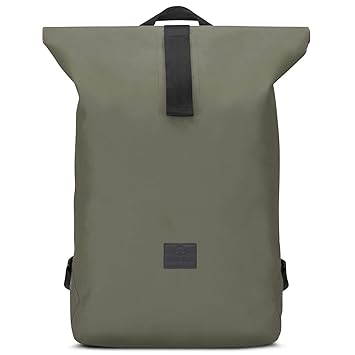 Rolltop Rucksack Wasserdicht Damen & Herren Olive Grün - JOHNNY URBAN ALEC Roll Top Kurierrucksack aus wasserfester Plane - F