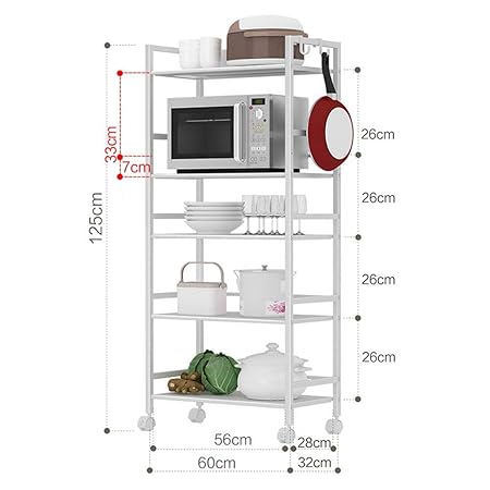 DDSHELF Estante Vertical Unidad de Cocina de 5 Capas Estante de ...