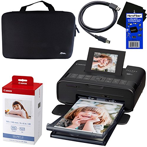 Canon Selphy CP1200 Wireless Color Photo Printer (Black) + Canon KP-108IN Color Ink Paper Set (Produces up to 108 of 4 x 6