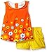 Rare Editions Girls' Little Flower Printed Short Set, Coral/Yellow, 4