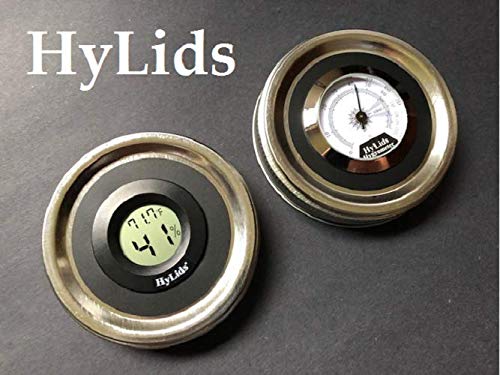 HyLids - Digital Hygrometer Curing Humidor Jar Lids, make a great stash jar too! …Regular Size 2 3/4"