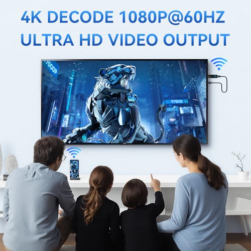 Wireless HDMI Adapter, Miracast Dongle / Airplay / Screen Mirroring for TV/Projector from iOS/Android/Windows - Portable HDMI WiFi Transmitter (W3401)