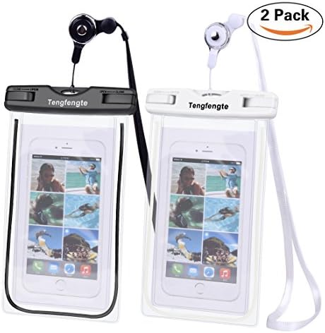 Universal Waterproof Case - Waterproof Phone Pouch - Cellphone Dry Bag for IPhone X/8/ 8plus/7/7plus/6s/6/6s plus Samsung Galaxy s8/s7 Google Pixel 2 HTC LG Sony MOTO up to 6.5" -- 2 PACK