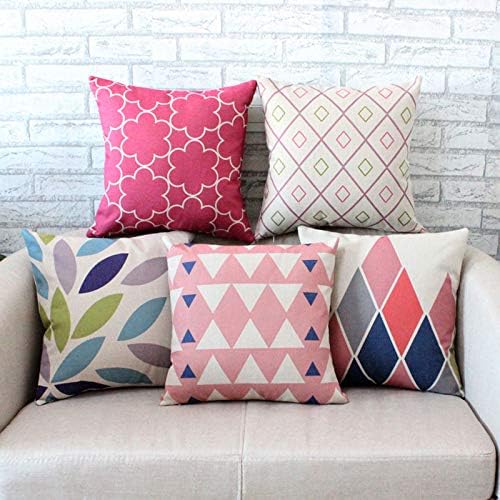 Fablicious Satin Cushion Cover (16x16 Inch, Multicolour) -Set of 5