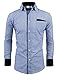 TAM WARE Mens Classic Slim Fit Vertical Striped Longsleeve Dress Shirt TWCS16-NAVY-US M