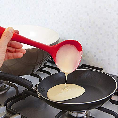 Cooking Utensils - Kitchen Utensil Set - Cooking Tools 10+1 Piece - Silicone Kitchen Utensils with Serving Tongs,Spoon,Spatula Tools,Pasta Server,Ladle,Whisk and Free Spoon Rest Gift(Red)