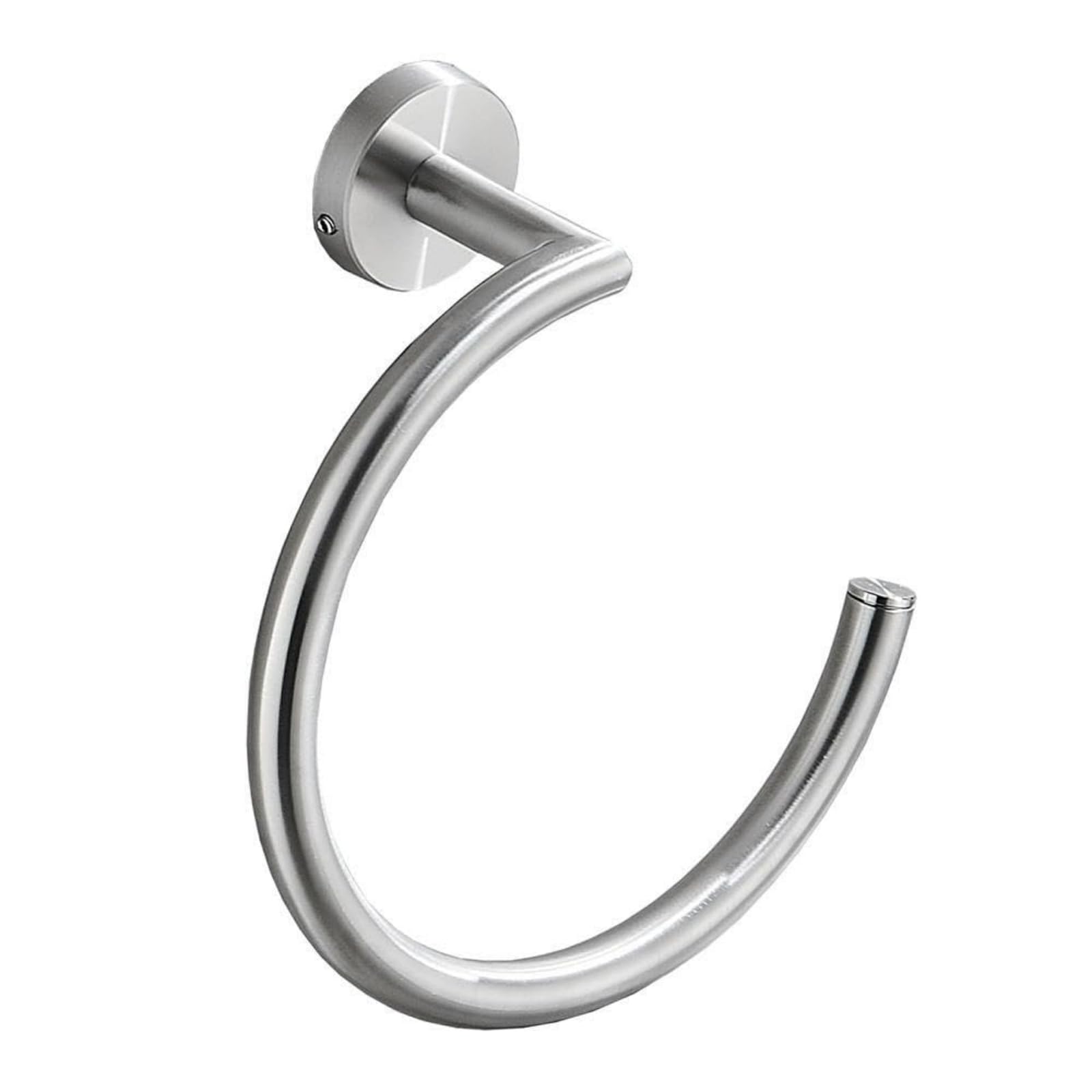 Half Round Towel Ring - Modern Towel Holder for Bathroom Wall Mounted - SUS304 Stainless Steel Construction - Bathroom Towel Rack - Sliver Towel Hanger