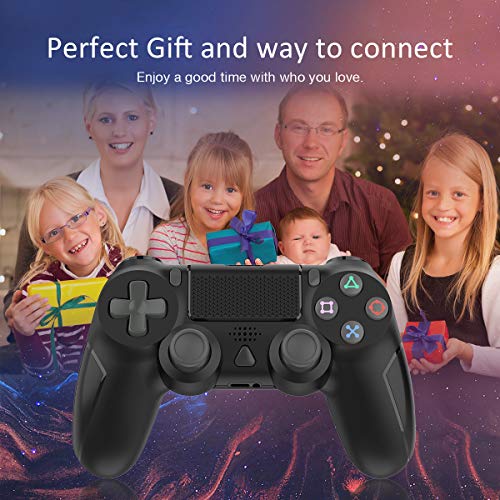 Wireless Controller for Playstation 4, Y Team Controller for PS4/Pro/Slim/PC/Smart TV, Wireless Remote Joystick Gamepad Built-in Gyro/Dual Motors/Audio Function/Speaker/Vibration Black