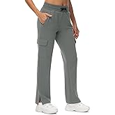 TBMPOY Women's Cargo Sweatpants Straight Leg High Waisted Wide Leg Athletic Pants Zipper Pockets Bottom Trendy Deep Gray M