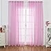 WUBODTI Pink Star Sheer Curtains for Girls Nursery Room Decor 39 x 79 inch 2 Panel, Cute Light Filtering Tulle Window Treatments Rod Pocket Privacy Tulle Drapes for Living Room Kids Bedroom