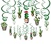 Cactus Hanging Ceiling Swirl Decoration(30Pcs Fully-Assembled),Fiesta Party Supplies Cactus Swirls Birthday Party Decorations,Mexican Fiesta Ceiling Decor,Birthday Baby Shower Favor Supplies Decor