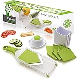 Deluxe Cook V-Blade Mandoline Slicer - Light, Compact, Easy to Use & Clean - Vegetable Slicer - French Fry Cutter - Potato Chip Slicer - Julienne Tool - Plus FREE Recipe eBook