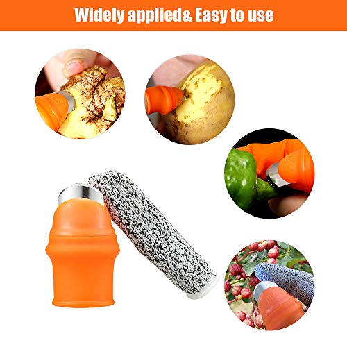 【New Upgrade】Garden Cut-proof Silicone Thumb Knife Universal Size, Garden Fruit and Vegetable Picker Tools, Gardening Gifts Harvesting Plant Knife Trim, Anti-cut Finger Cover Safe Your Finger - 2 Set - Thumbnail 4