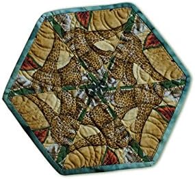 Mug Rug Quilted Kaleidoscope Fall Colors Snack Mat Desk Mat Candle Mat