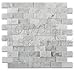 1 X 2 Carrara White Marble Split Faced Brick Mosaic Tile - 6