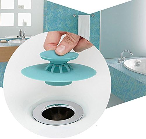 Qureal Shower Drain Stopper &amp; Strainers Deodorizer Plug Hot Bathtub Cover Silicone Protectors Good Grips Hair Catchers for Floor, Laundry, Kitchen and Bathroom - 3pcs