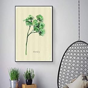 Floating Framed Canvas Wall Art for Living Room, Bedroom Vintage Green Plant Canvas Prints for Home Decoration Ready to Hang - 16x24 inches