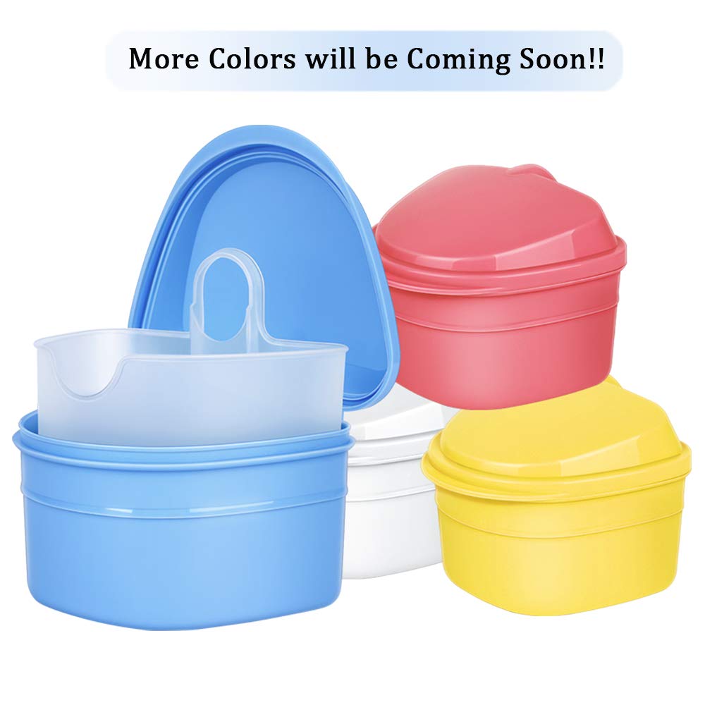 Denture Bath Box Cup, Complete Clean Care for Dentures, Clear Braces, Mouth Guard, Night Guard & Retainers, Traveling : Beauty