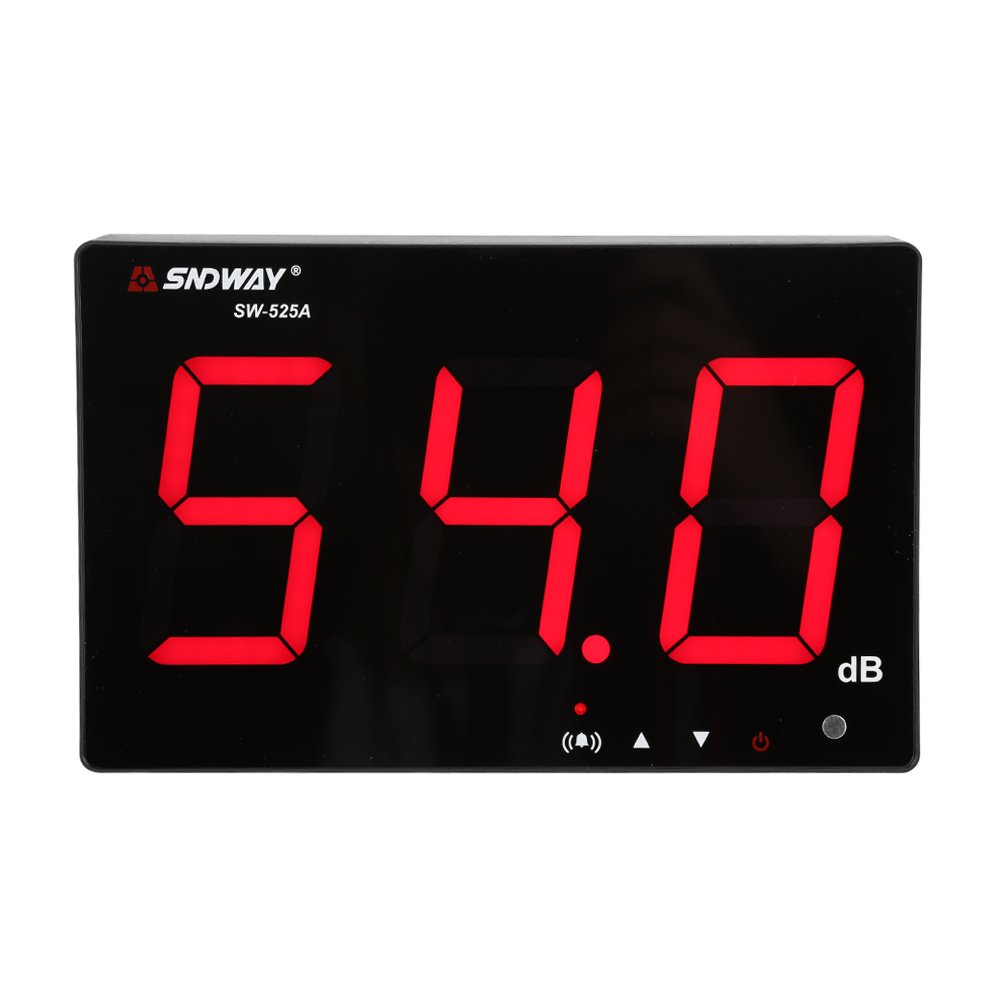 Sound Level Meter, 30~130db 9.6" LCD Display Wall Hanging Decibel Noise Measuring Tester with Alarm (SW-525A)