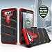 Zizo Bolt Series compatilbe with LG V20 Case Military Grade Drop Tested with Tempered Glass Screen Protector, Holster, Kickstand Black RED