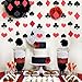 MOWO Casino Paper Garland Las Vegas Theme Party Hanging Decoration,3'' in Diameter,10-feet (Black,red,2pc)
