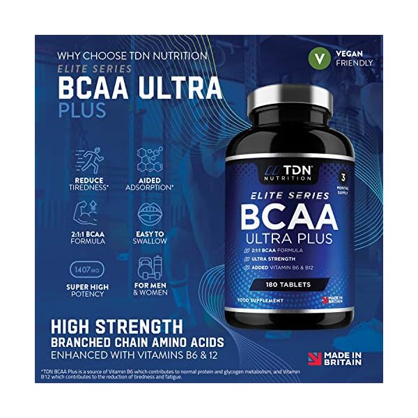 Bcaa Tablets - Ultra Strength 1407mg - 180 Tablets Massive 3 Months Supply - Elite 2:1:1 Branched Chain Amino Acids…