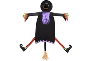 JOYIN Halloween Crashing Witch into Tree Halloween Decoration with Purple Hair, Halloween Outdoor Indoor Decor for Haunted House Prop, Porch, Yard, Patio Decoration