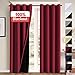 100% Blackout Curtains for Bedroom 84 Inches Long Thermal Insulated Lined Curtains for Living Room Double Layer Full Light Blocking Energy Saving Grommet Drapes Draperies, 2 Panels, Cardinal Red