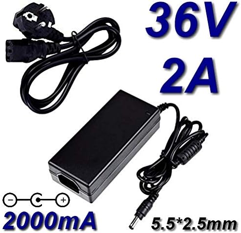 Alimentatore 36V 2A 72W - Caricabatteria Con Connettore 5.5x2.5mm, Per Elettroutensili, Lampade, Certificazione CE