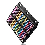 YOUSHARES 54 Slots Pencil Sleeve - Standard 3 Ring Binder Designed Pencil Page Compatible with 216 Slots Pencil Case for Watercolor Pencil, Gel Pen & Cosmetic Brush (Black)
