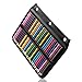 YOUSHARES 54 Slots Pencil Sleeve - Standard 3 Ring Binder Designed Pencil Page Compatible with 216 Slots Pencil Case for Watercolor Pencil, Gel Pen & Cosmetic Brush (Black)