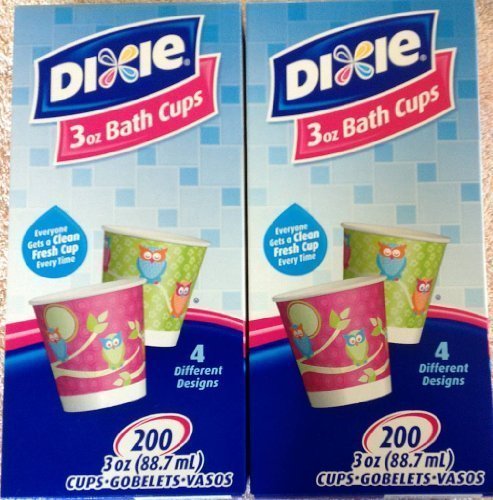 Dixie Bathroom Cups 3oz 2-pack (400 cups total) (Colors and designs may vary)