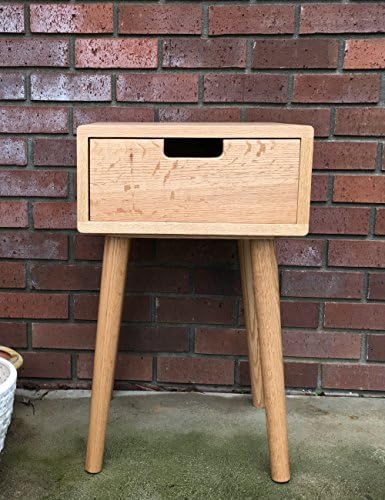 Nightstand Wood Modern with Drawer by CW Furniture Side Table End Table Walnut Maple Oak Birch Custom Handmade Scandinavian Minimalist Bedroom