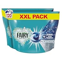 Fairy Non Bio Pods Washing Liquid Laundry Capsules, Fairy Pods, 120 Washes, Platinum With Extra Stain Removal For Sensitive Skin