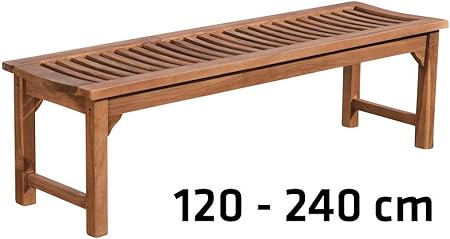 Amazon De Clp Teakholz Gartenbank Havana V2 Ohne Lehne I Holzbank Fur Den Garten I In Verschiedenen Grossen Wahlbar Farbe Braun Grosse 180 Cm