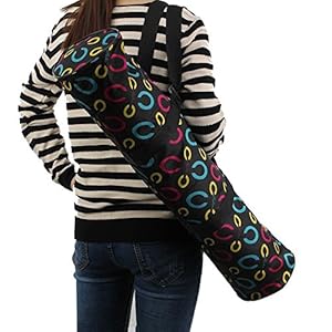 Veewon Portable Yoga Mat Bag Waterproof Backpack Shoulder Bag for Yoga, Pilates, Fitness, Exercise and Meditation (Black)