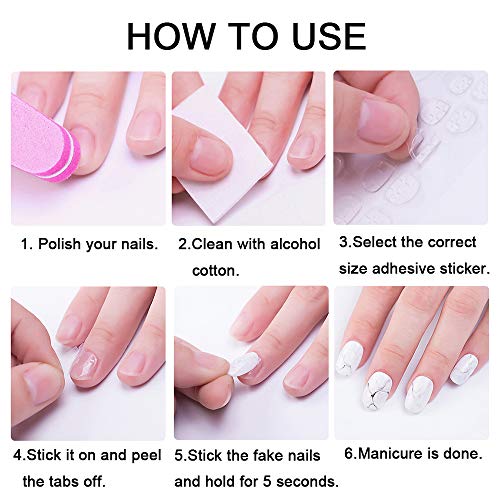 10 Sheets (240pcs) DoubleSide Nail Adhesive Tabs, Kalolary Nail Glue