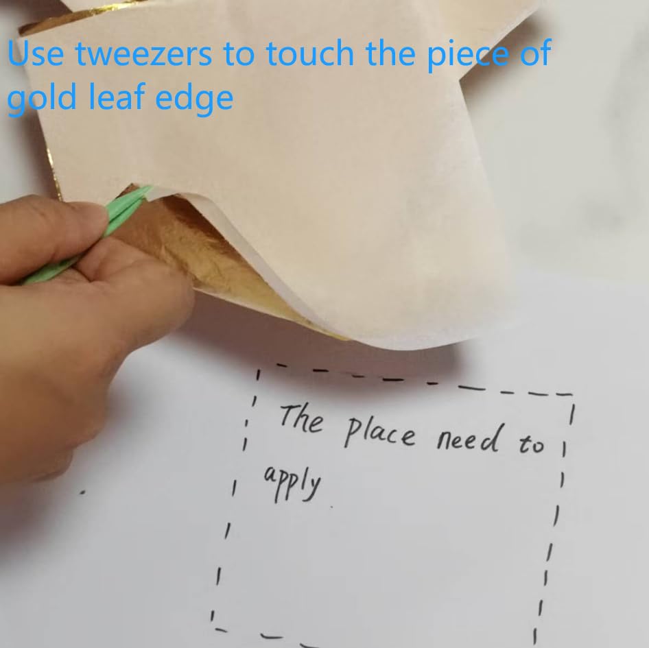 Homepal 100pcs Imitation Gold Leaf for Arts, Gilding Crafting, Painting, Furniture Decoration, Imitation Gold Foil Sheets 5.5